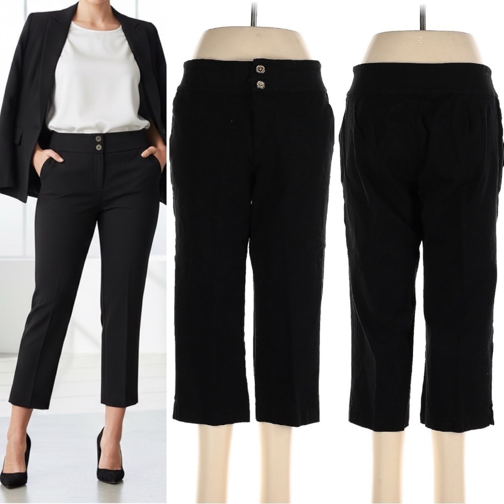 500 Lauren Ralph Lauren | EUC Black Cropped Dress Capris (size 8)